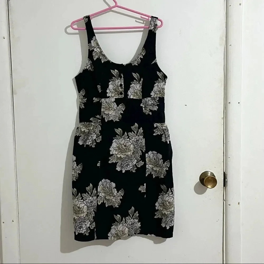 Kimchi Blue navy floral 100% cotton summer dress Size S